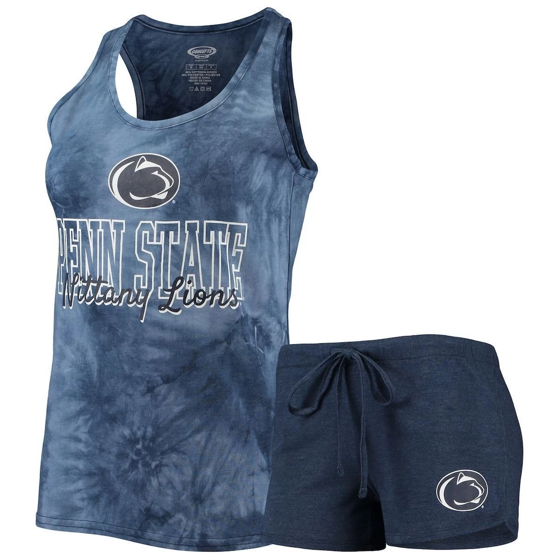 Outlet π Women's Concepts Sport Navy Penn State Nittany Lions Billboard Tie-Dye Tank Top & Shorts Set π