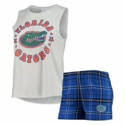 Cheap π Women's Concepts Sport Royal/White Florida Gators Ultimate Flannel Tank Top & Shorts Sleep Set π₯