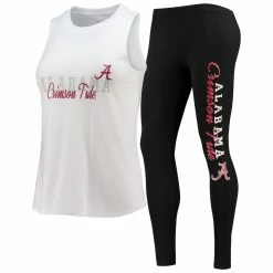 Deals 💯 Women's Concepts Sport White/Black Alabama Crimson Tide Tank Top And Leggings Sleep Set 😀