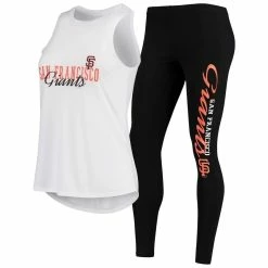 Flash Sale 🎁 Women's Concepts Sport White/Black San Francisco Giants Sonata Tank Top & Leggings Set 🤩