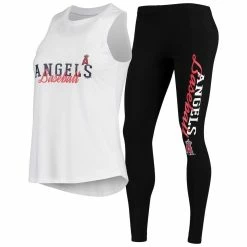 Outlet π Women's Concepts Sport White/Black Los Angeles Angels Sonata Tank Top & Leggings Set π₯