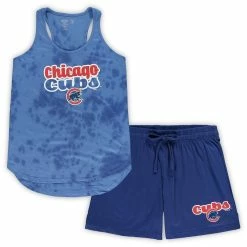 Flash Sale 🤩 Women's Concepts Sport Royal Chicago Cubs Plus Size Cloud Tank Top & Shorts Sleep Set 😀