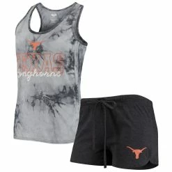 Coupon 🎉 Women's Concepts Sport Charcoal Texas Longhorns Billboard Tie-Dye Tank Top & Shorts Set 🎁