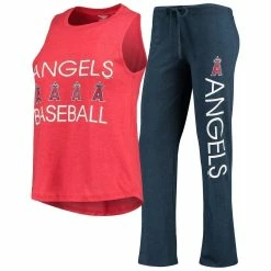 Best Pirce 🎉 Women's Concepts Sport Navy/Red Los Angeles Angels Meter Muscle Tank Top & Pants Sleep Set 🌟