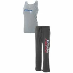 Best Sale 😍 Women's Concepts Sport Heathered Gray/Heathered Charcoal Philadelphia 76ers Plus Size Tank Top & Pants Sleep Set 🔔