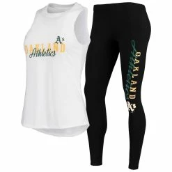 Best reviews of 😍 Women's Concepts Sport White/Black Oakland Athletics Sonata Tank Top & Leggings Set 😉