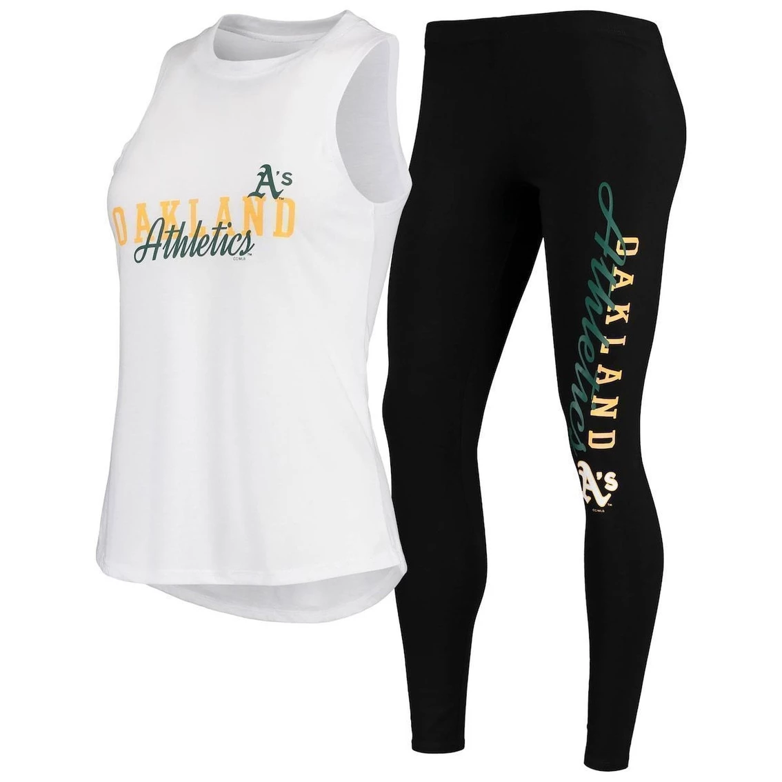 Best reviews of π Women's Concepts Sport White/Black Oakland Athletics Sonata Tank Top & Leggings Set π - Image 2