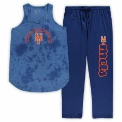 Outlet β€οΈ Women's Concepts Sport Royal New York Mets Plus Size Jersey Tank Top & Pants Sleep Set π
