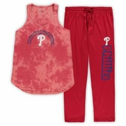 Best Pirce ✨ Women's Concepts Sport Red Philadelphia Phillies Plus Size Jersey Tank Top & Pants Sleep Set ❤️