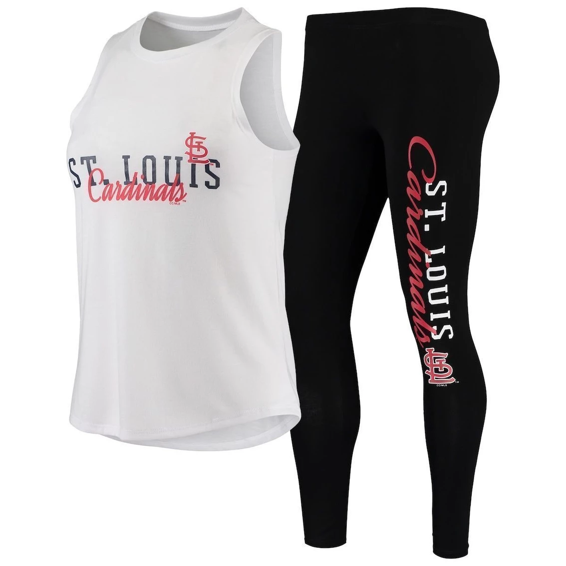 Hot Sale π Women's Concepts Sport White/Black St. Louis Cardinals Sonata Tank Top & Leggings Set π