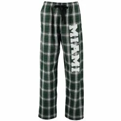 Coupon ⌛ Boxercraft 👩 Women's Green Miami Hurricanes Flannel Pajama Pants ❤️