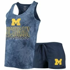 New 𧨠Women's Concepts Sport Navy Michigan Wolverines Billboard Tie-Dye Tank Top & Shorts Set π