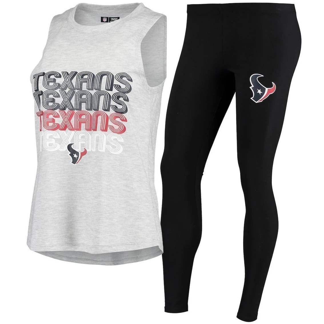 Outlet β¨ Women's Concepts Sport Heathered Gray/Black Houston Texans Profound Tank Top & Leggings Sleep Set π
