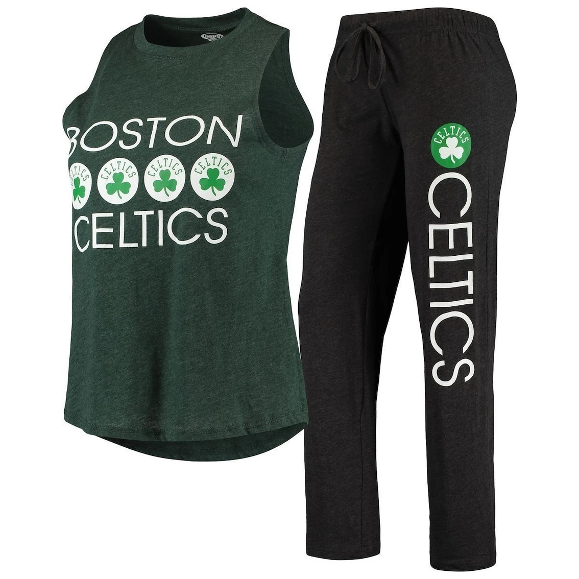 Best Sale π₯° Women's Concepts Sport Black/Kelly Green Boston Celtics Tank Top & Pants Sleep Set π