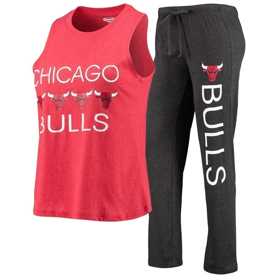 Best Pirce π₯ Women's Concepts Sport Heathered Red/Heathered Black Chicago Bulls Tank Top & Pants Sleep Set π - Image 2