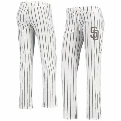 Top 10 β¨ Women's Concepts Sport White/Brown San Diego Padres Vigor Pinstripe Sleep Pants π―