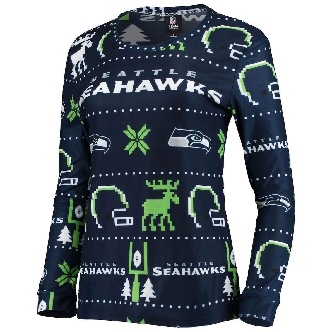 Cheap π Women's FOCO College Navy Seattle Seahawks Ugly Pajamas Set π - Image 3