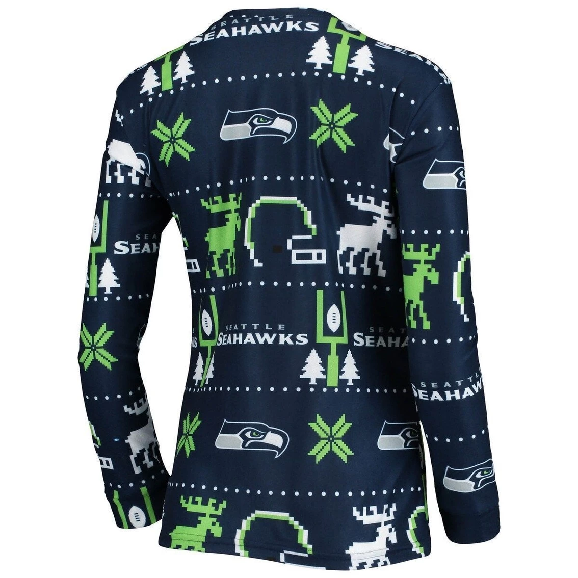 Cheap π Women's FOCO College Navy Seattle Seahawks Ugly Pajamas Set π - Image 4