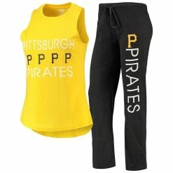 Cheap π Women's Concepts Sport Black/Gold Pittsburgh Pirates Meter Muscle Tank Top & Pants Sleep Set β