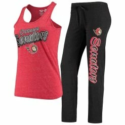 Best deal 👏 Women's Concepts Sport Black/Red Ottawa Senators Satellite Pants And Tank Top Sleep Set 💯