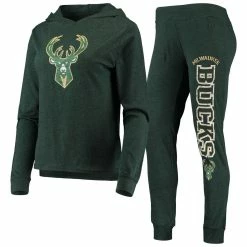 Buy π Women's Concepts Sport Hunter Green Milwaukee Bucks Hoodie & Pants Sleep Set π₯°